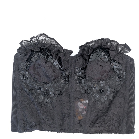 Bustier - Black w/ sequin + lace - Picture 3 of 8